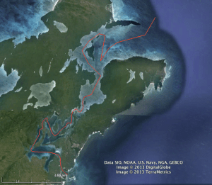 Our approximate route through the straits