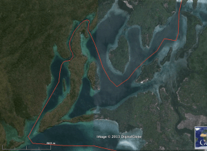 We felt like the first modern sailboat to cruise through that strait. This was the narrowest point and we had no idea if we would get through