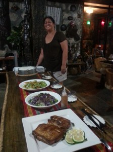 Anne Trono with one of her signature meals